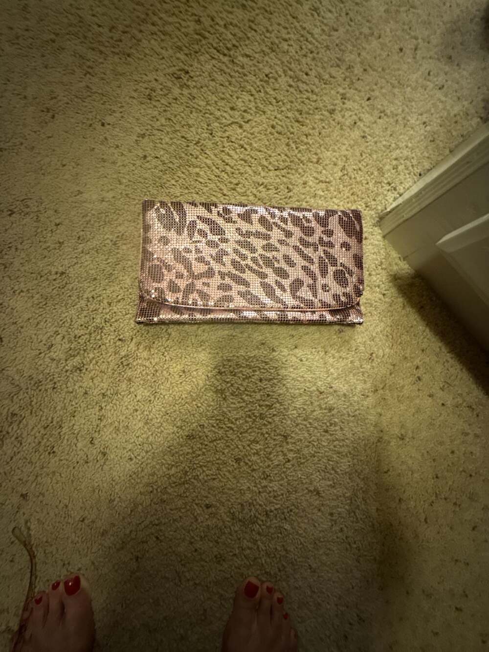 Mesh Rhinestone Leopard Evening Clutch Purse
